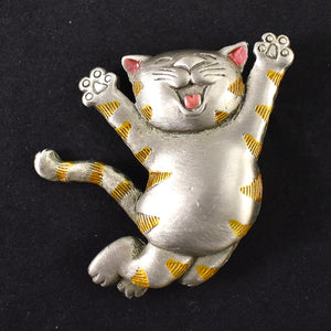 Joyous Tabby Cat Brooch Cats Like Us