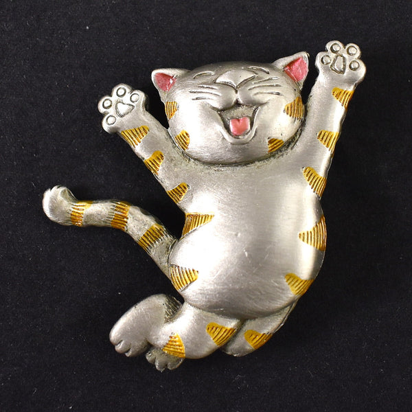 Joyous Tabby Cat Brooch Cats Like Us