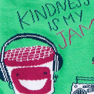 Kindness is My Jam Crew Socks Cats Like Us
