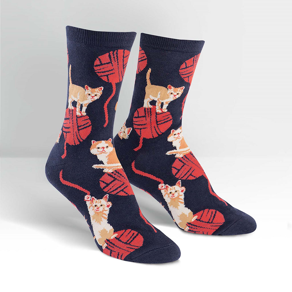 Kitten Knittin Yarn Crew Socks Cats Like Us