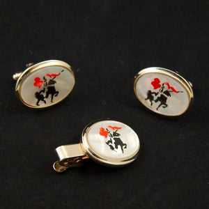 Knight Cufflinks & Tie Bar Set Cats Like Us