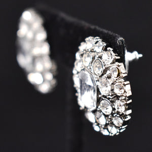 Large Round Rhinestone Earrings Cats Like Us