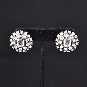 Large Round Rhinestone Earrings Cats Like Us