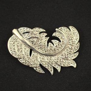 Large Silver Feather Brooch Cats Like Us