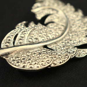 Large Silver Feather Brooch Cats Like Us
