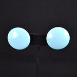 Cats Like Us Large Sky Blue Vintage Button Earrings