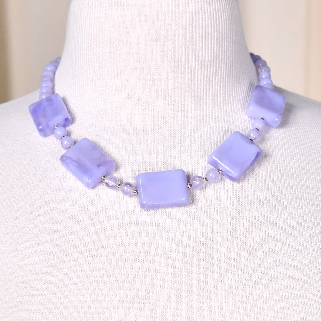 Lavender Candy Bead Necklace Cats Like Us