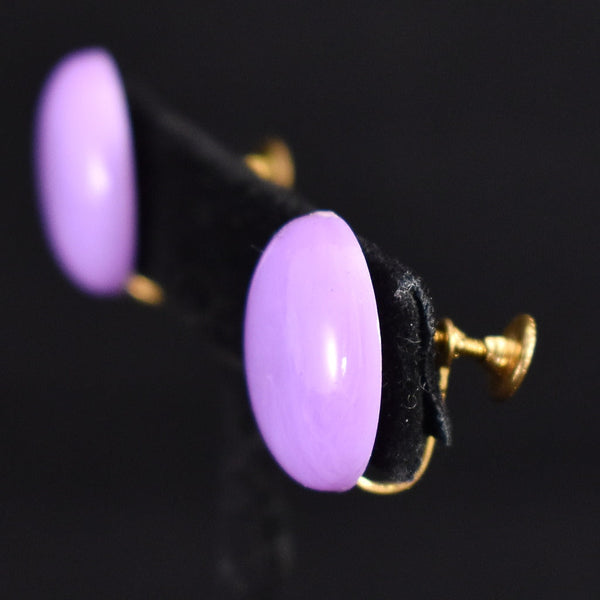 Lavender Dot Vintage Button Earrings Cats Like Us