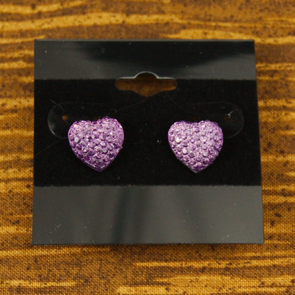 Lavender Sparkle Heart Earrings Cats Like Us