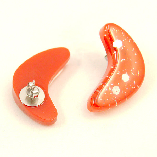 Licorice Red Boomerang Earrings Cats Like Us