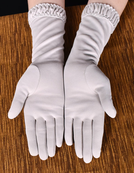 Light Gray Vintage Pleated Gloves Cats Like Us