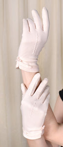 Light Peach Bow Vintage Gloves Cats Like Us