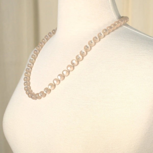 Light Pink Pearlized Necklace Cats Like Us