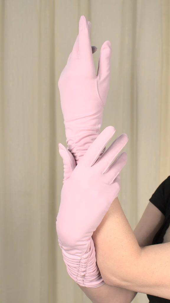 Light Pink Ruched Gloves Cats Like Us