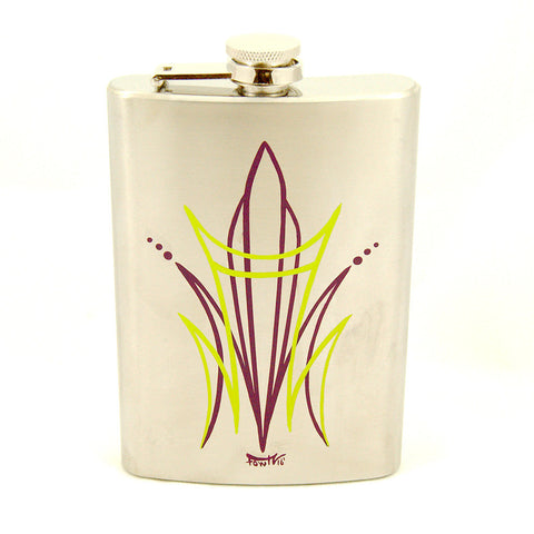 Lime CP Pinstriped Flask Cats Like Us