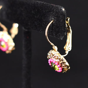 Lime & Pink Dangling Earrings Cats Like Us