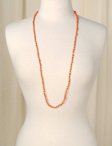 Little Orange Bead Necklace Cats Like Us