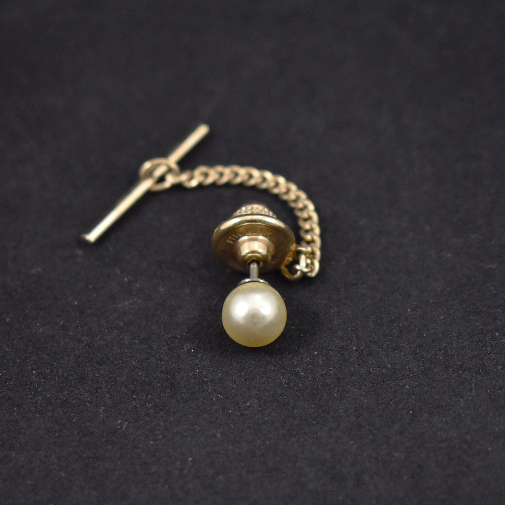 Little White Pearl Vintage Tie Tack Cats Like Us