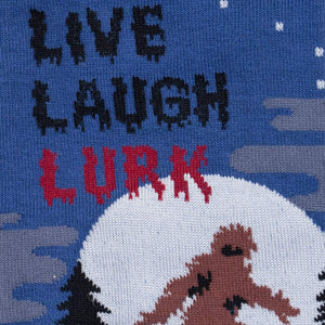 Live Laugh Lurk Bigfoot Socks Cats Like Us