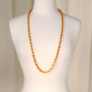 Long Amber Bead Necklace Cats Like Us