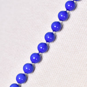 Long Bright Blue Bead Necklace Cats Like Us