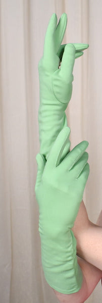 Long Bright Green Gloves Cats Like Us