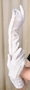 Long Off White Vintage Ladder Gloves Cats Like Us