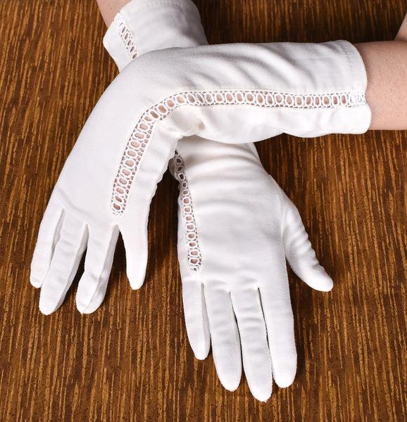 Long Off White Vintage Ladder Gloves Cats Like Us