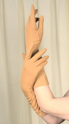 Long Simple Tan Gloves Cats Like Us