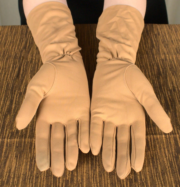 Long Simple Tan Gloves Cats Like Us