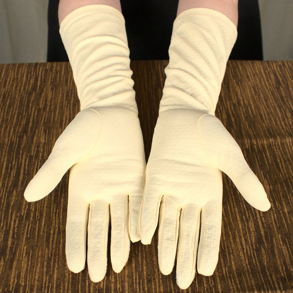 Long Textured Eggshell Gloves Cats Like Us