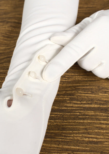 Long White Plain Gloves Cats Like Us