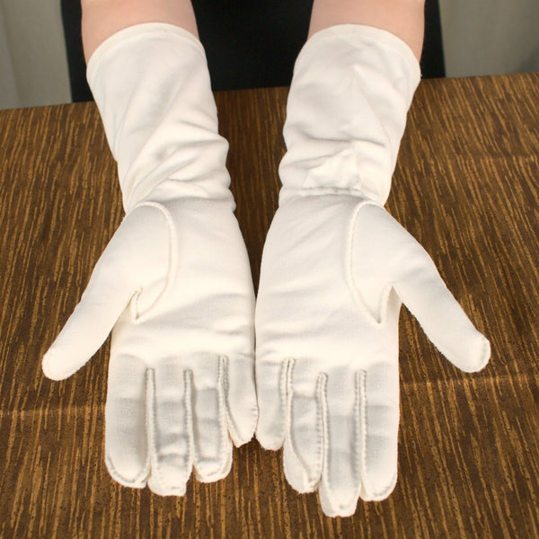 Long White Tiny Button Gloves Cats Like Us
