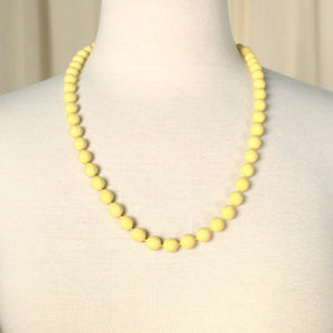 Long Yellow Bead Necklace Cats Like Us