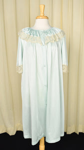 Lorraine Vintage 1960s Mint & Lace Dressing Gown Cats Like Us
