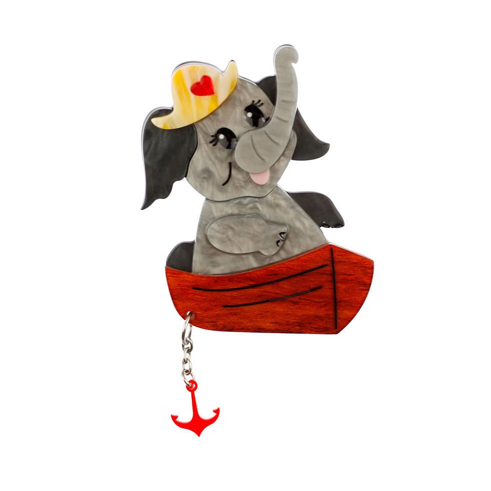 Love Boat Elephant Brooch Cats Like Us