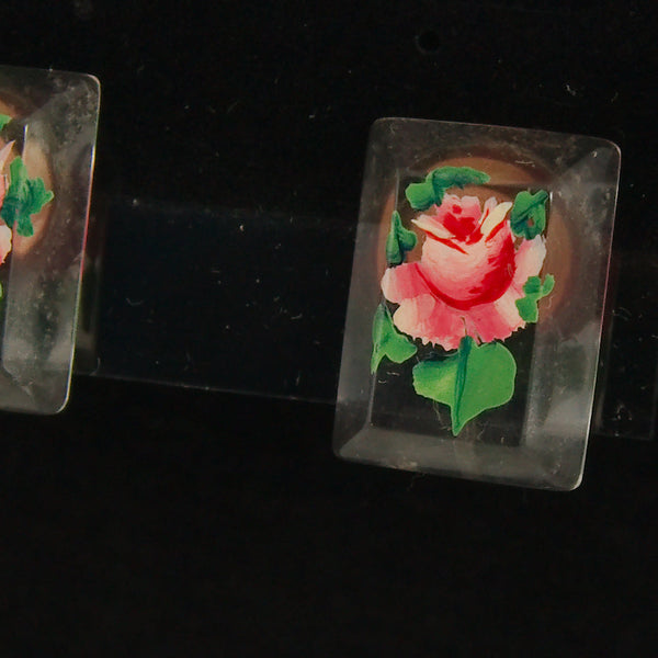 Lucite Rose Pin & Earring Set Cats Like Us