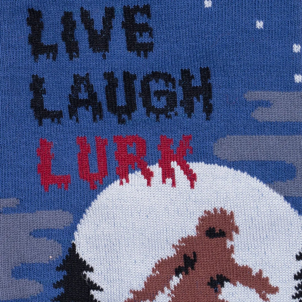 Live, Laugh, Lurk Bigfoot Crew Socks