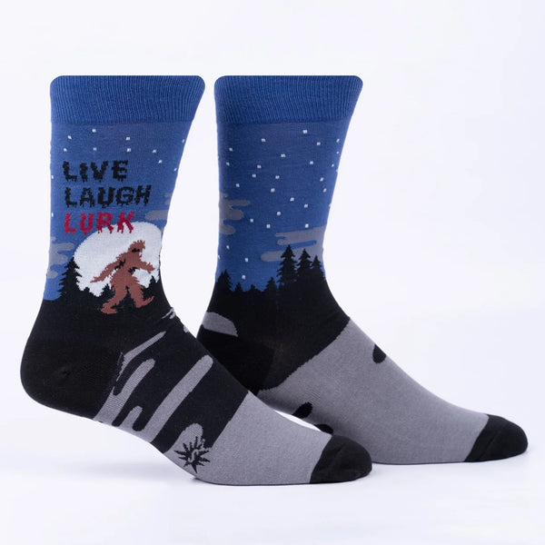 Live, Laugh, Lurk Bigfoot Crew Socks