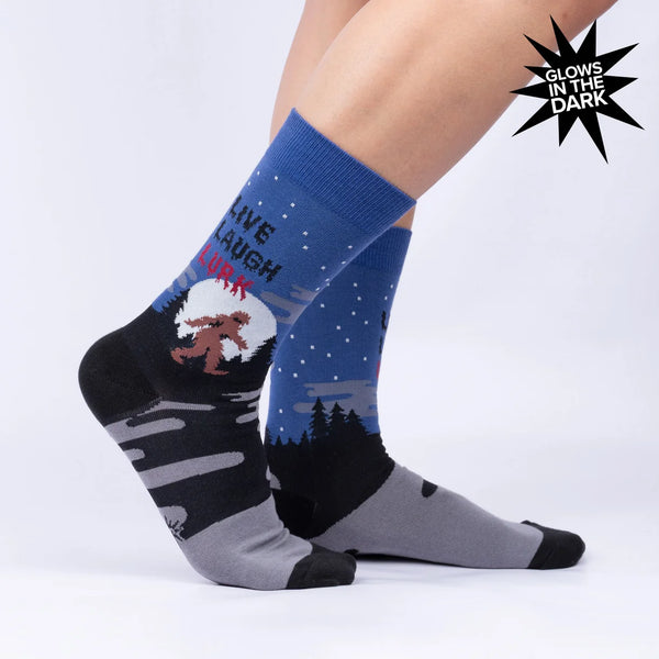 Live, Laugh, Lurk Bigfoot Crew Socks