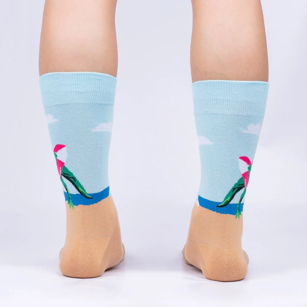 Dinos Gone Wild at the Beach Crew Socks