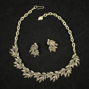 Marcasite Leaf Jewelry Set Cats Like Us