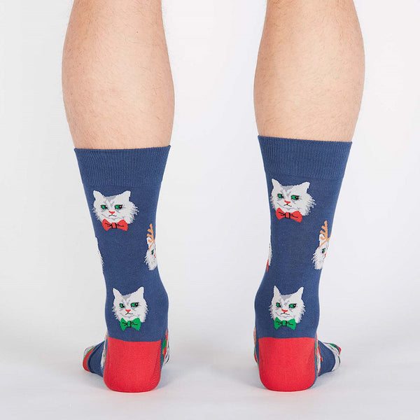Mens Santa Claws Cat Crew Socks Cats Like Us