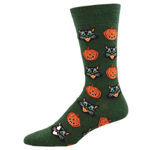 Mens Vintage Halloween Socks Cats Like Us