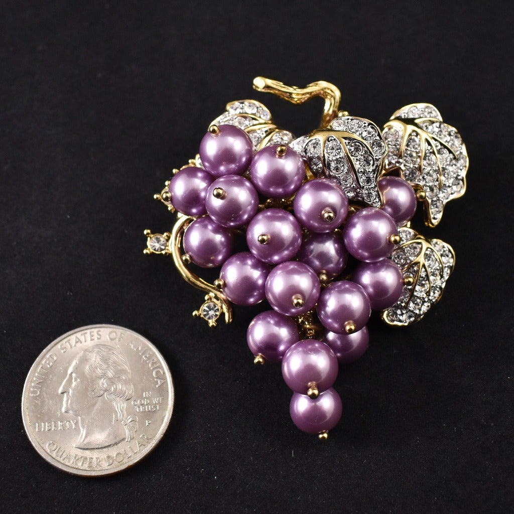 Miller Pearl Grapes Brooch