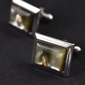 Mother of Pearl Rect Cufflinks Cats Like Us