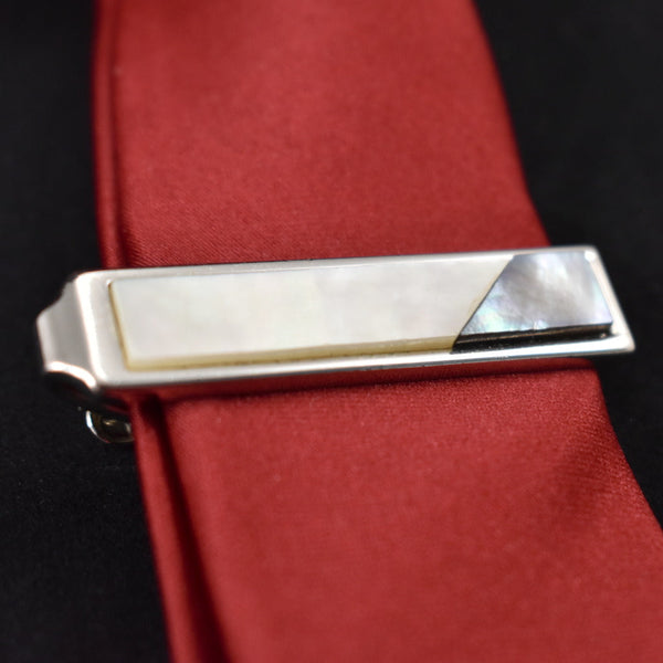 Mother of Pearl Tie Bar Clip Cats Like Us