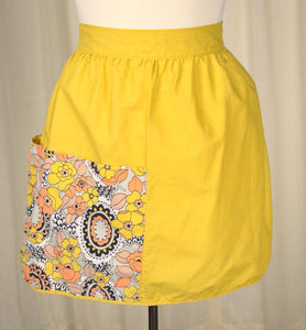 Mustard Floral Vintage Apron Cats Like Us