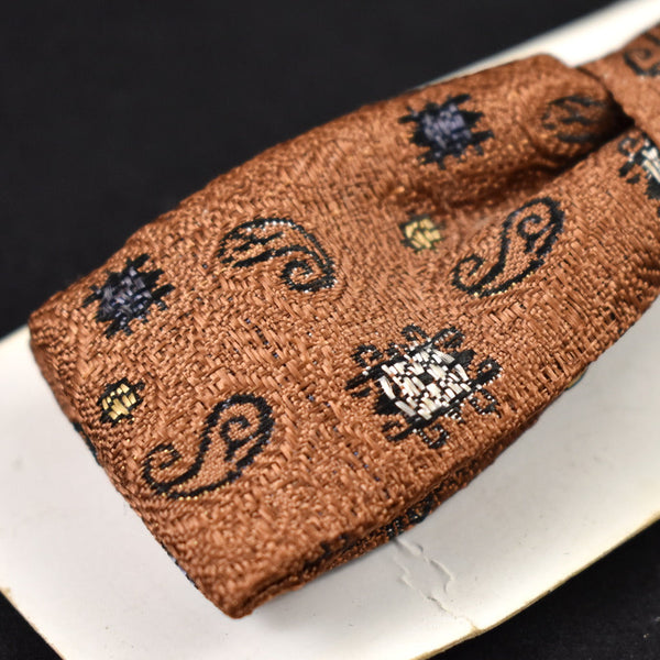 NOS 1950s Brown Paisley Bow Tie Cats Like Us