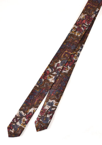 NOS 1960s Vintage Batik Floral Tie Cats Like Us